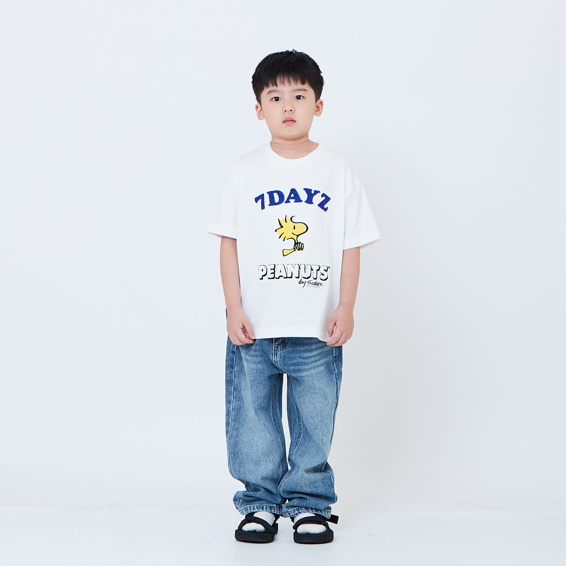 Peanuts Kids Embroidery Tee - Off White - PK2605001A