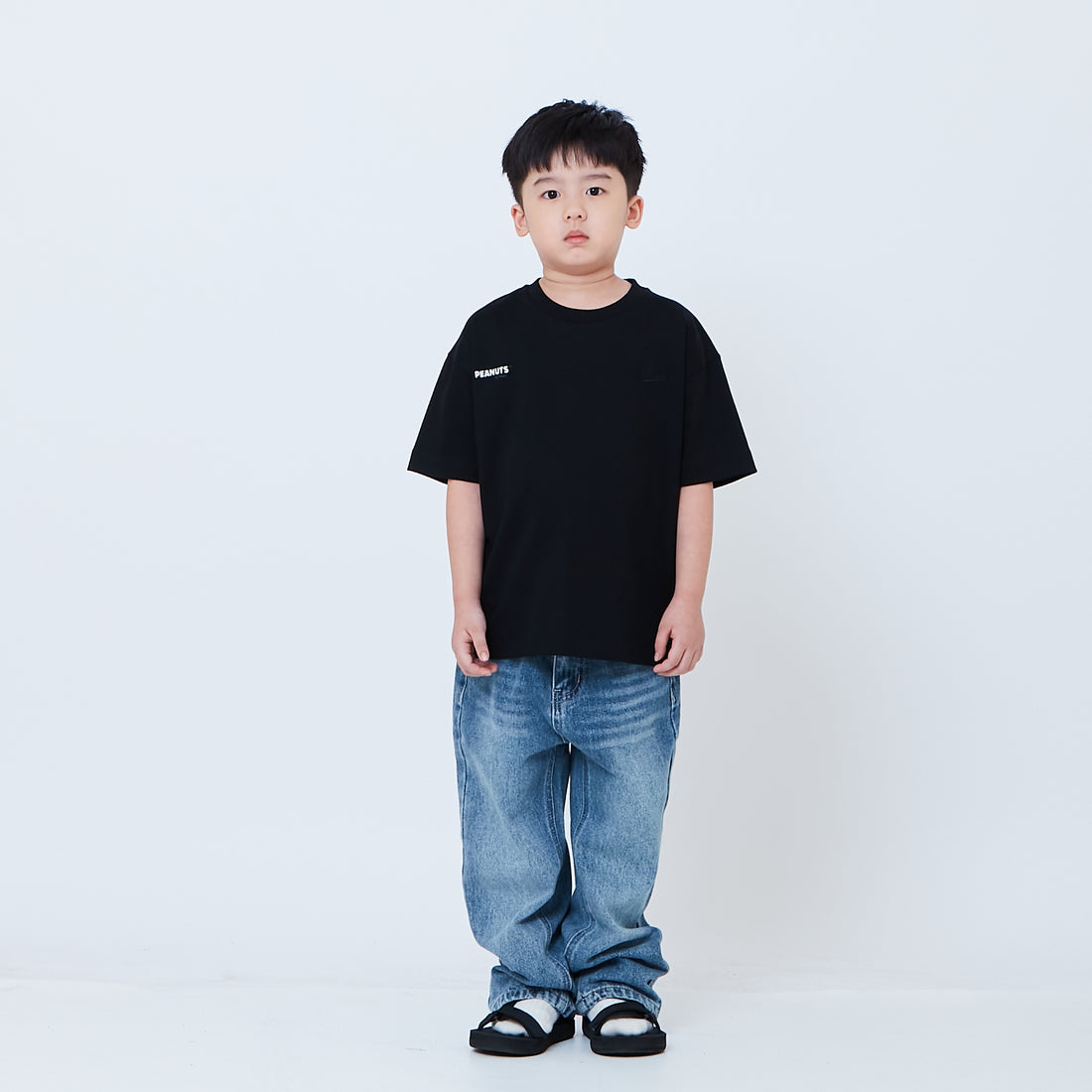 Peanuts Kids Embroidery Tee - Black - PK2605002D