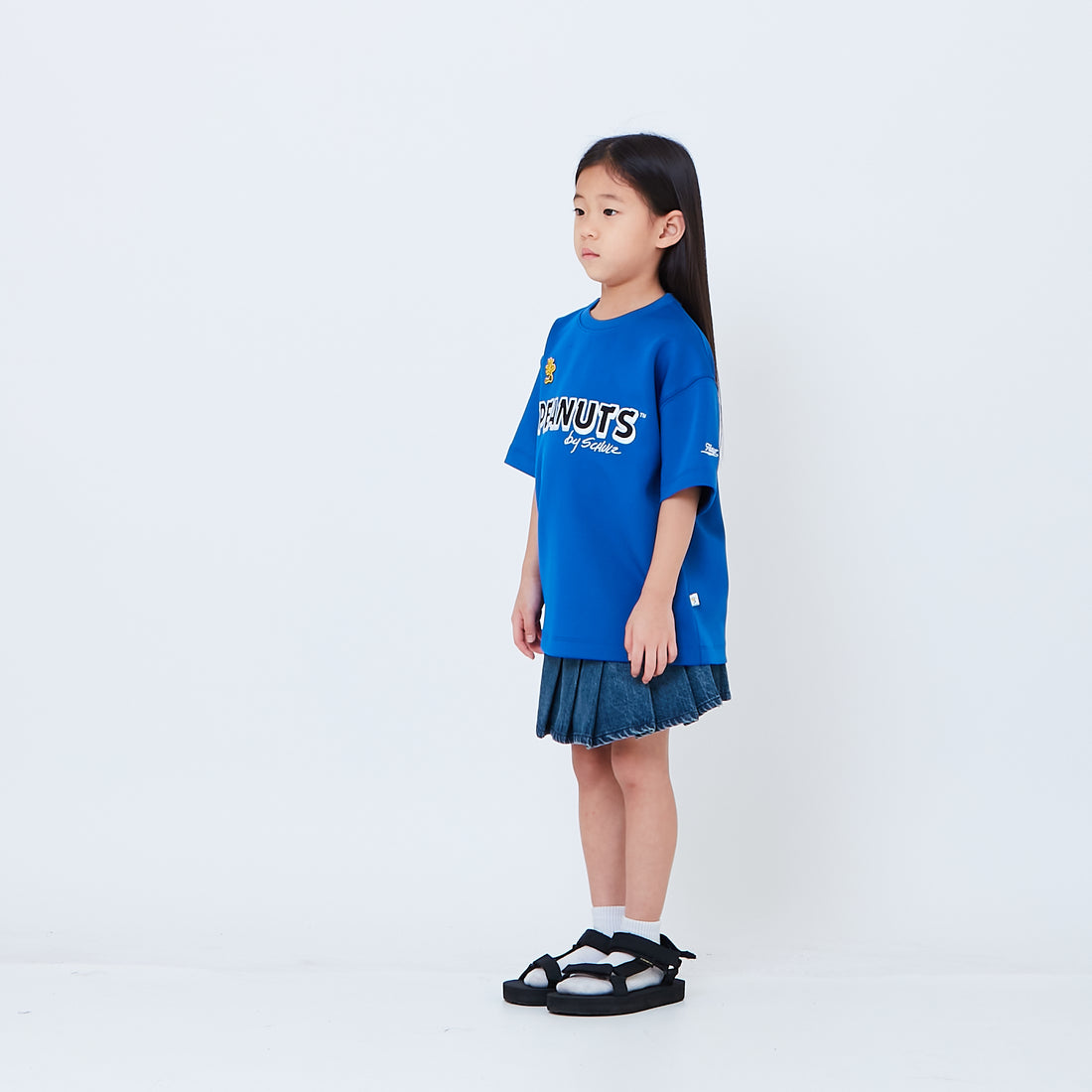 Peanuts Kids Printed Oversized Jersey Tee - Blue - PK2605003B