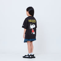 Peanuts Kids Printed Oversized Jersey Tee - Black - PK2605003C