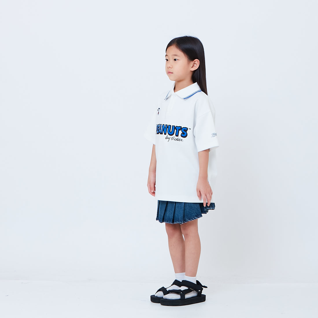 Peanuts Kids Printed Oversized Jersey Polo Tee - Off White - PK2605004A