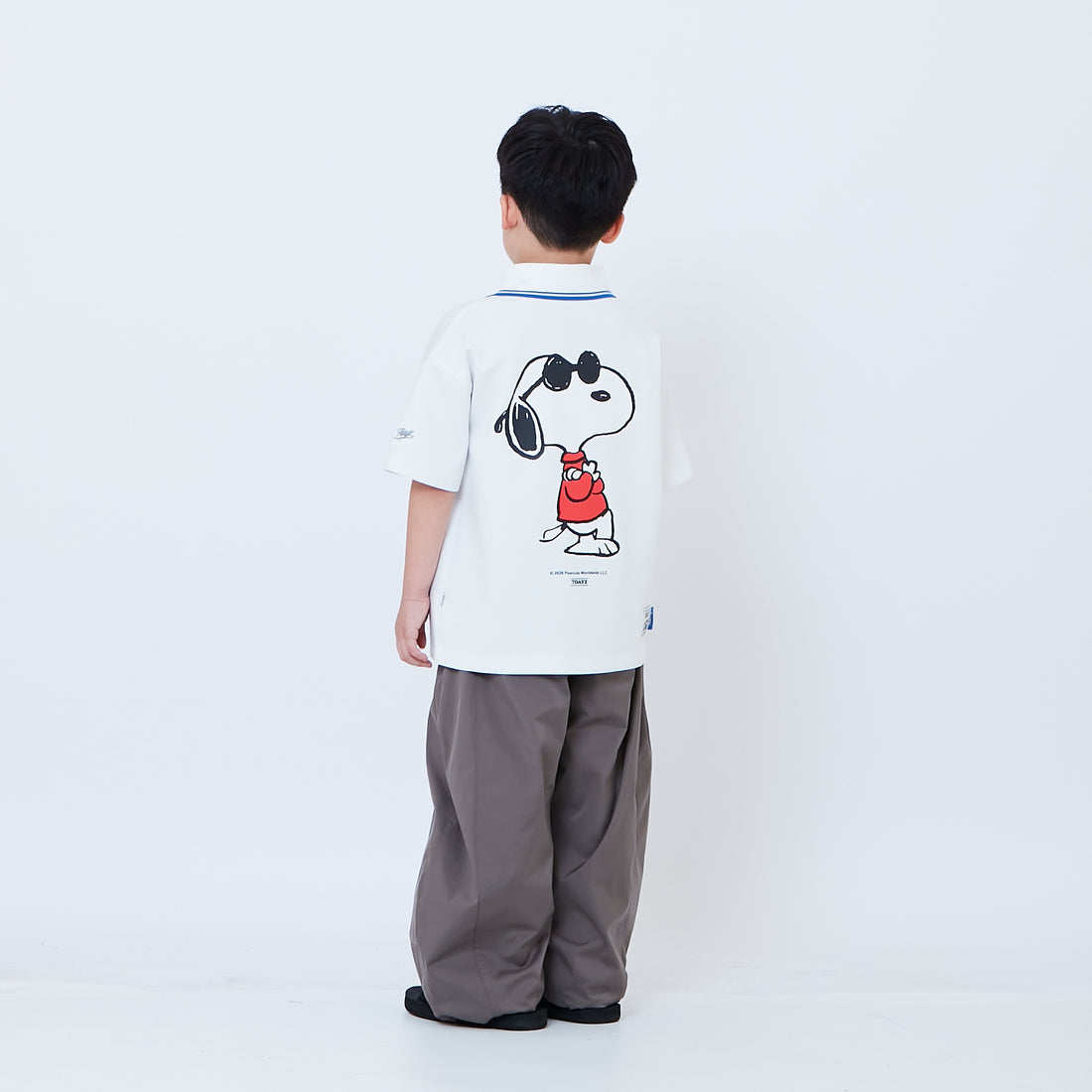 Peanuts Kids Printed Oversized Jersey Polo Tee - Off White - PK2605004A