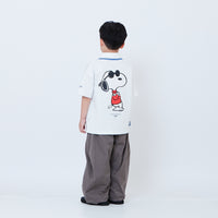 Peanuts Kids Printed Oversized Jersey Polo Tee - Off White - PK2605004A