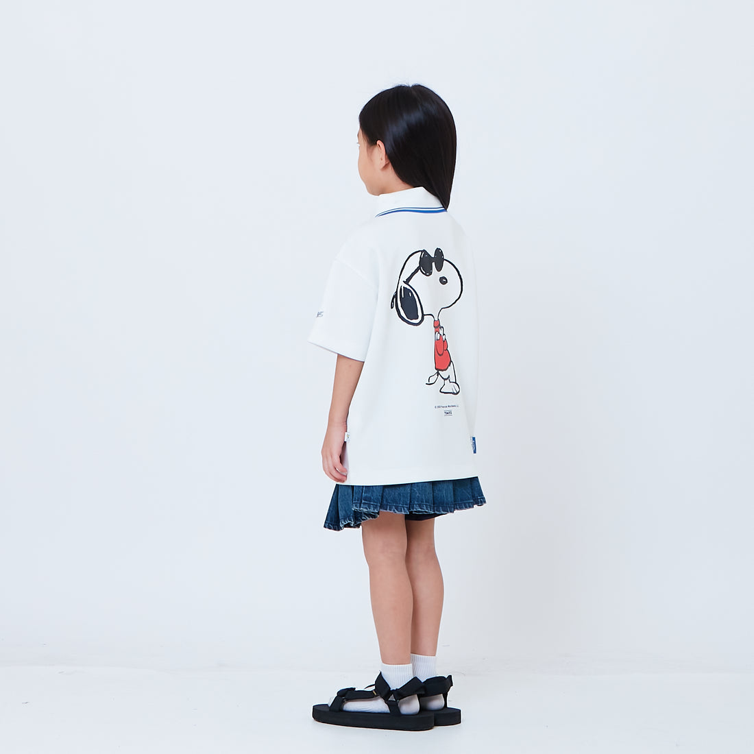 Peanuts Kids Printed Oversized Jersey Polo Tee - Off White - PK2605004A