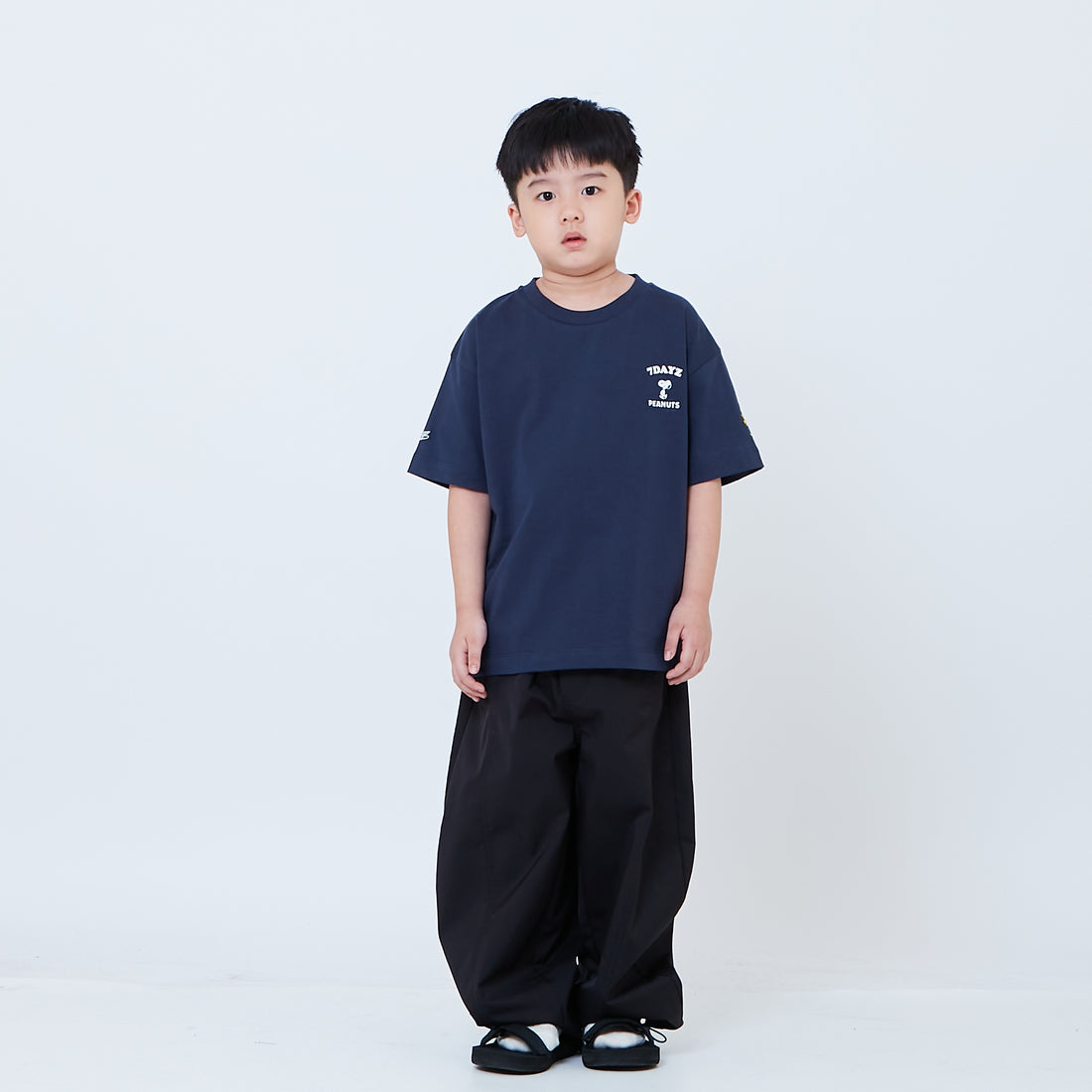 Peanuts Kids Embroidery Tee - Navy - PK2605006B