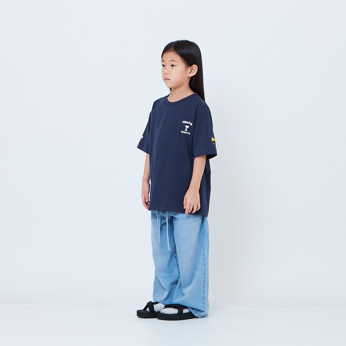 Peanuts Kids Embroidery Tee - Navy - PK2605006B