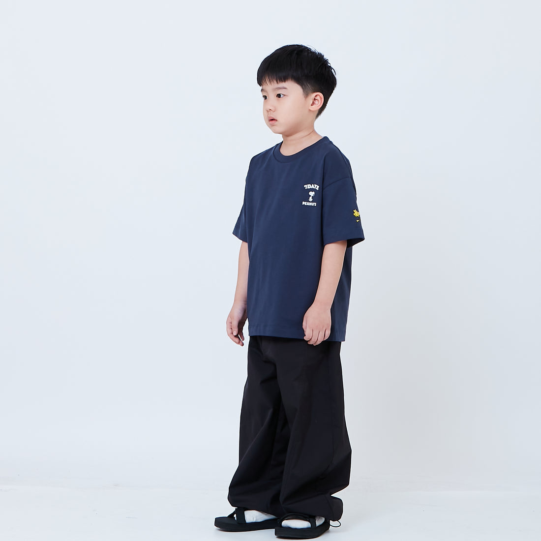 Peanuts Kids Embroidery Tee - Navy - PK2605006B