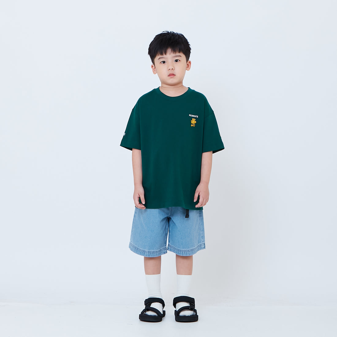 Peanuts Kids Embroidery Tee - Green - PK2605007B