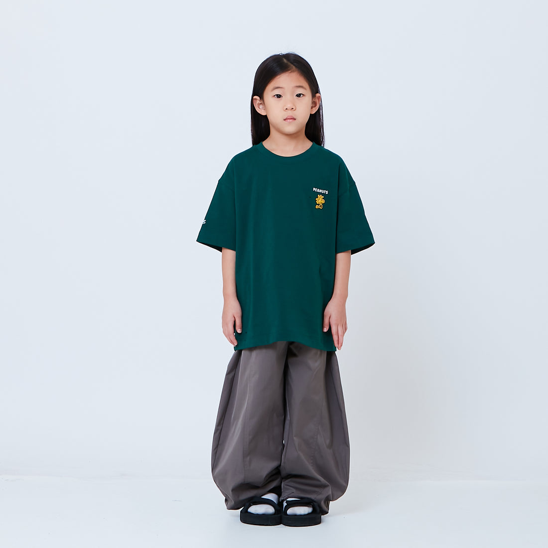 Peanuts Kids Embroidery Tee - Green - PK2605007B