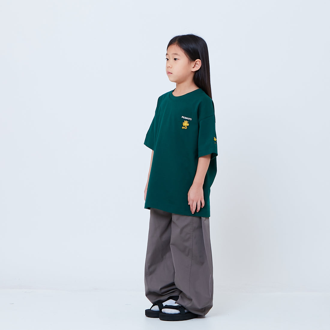 Peanuts Kids Embroidery Tee - Green - PK2605007B