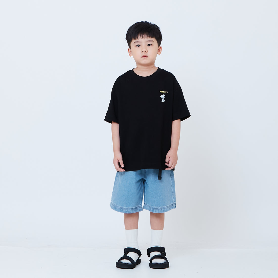 Peanuts Kids Embroidery Tee - Black - PK2605007D
