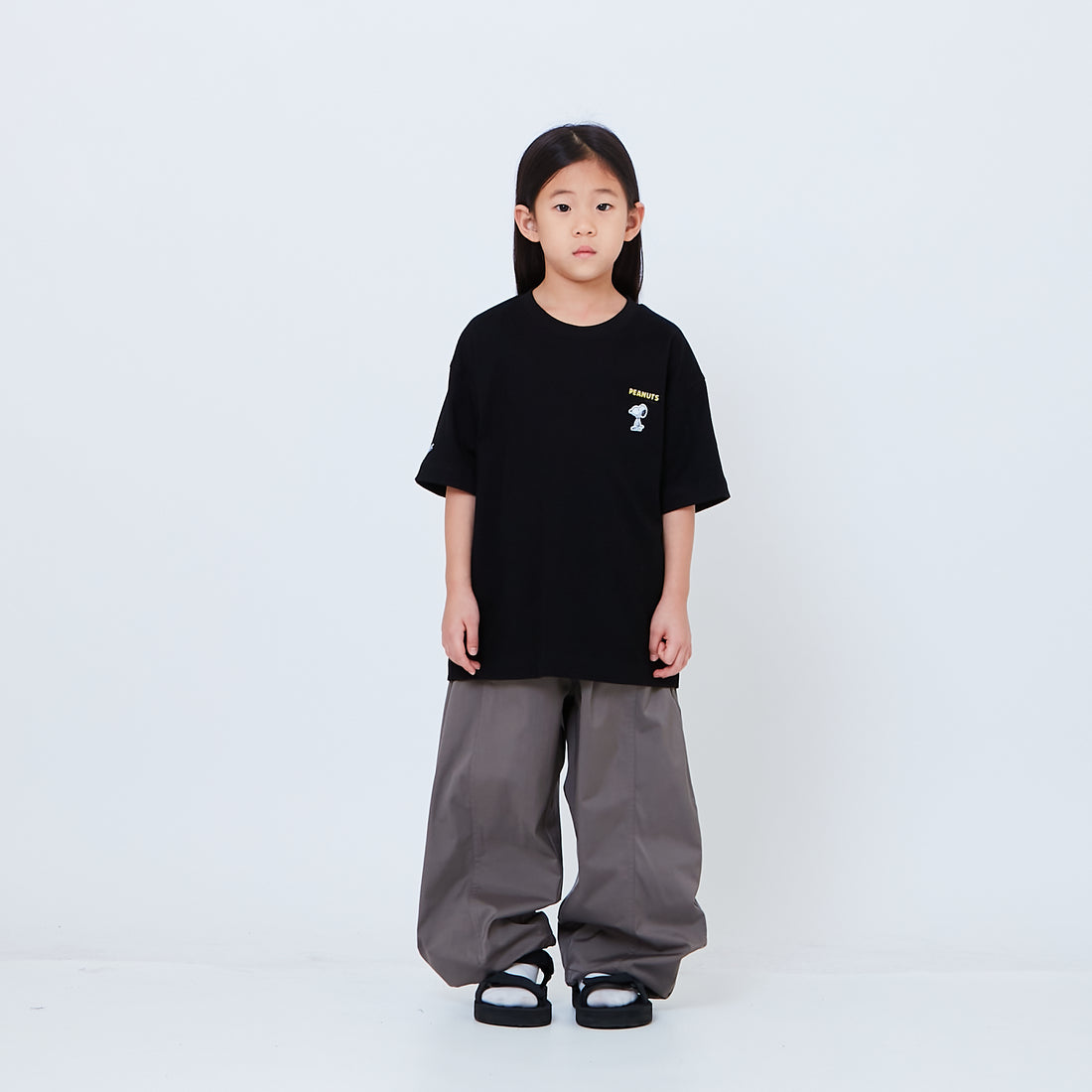 Peanuts Kids Embroidery Tee - Black - PK2605007D