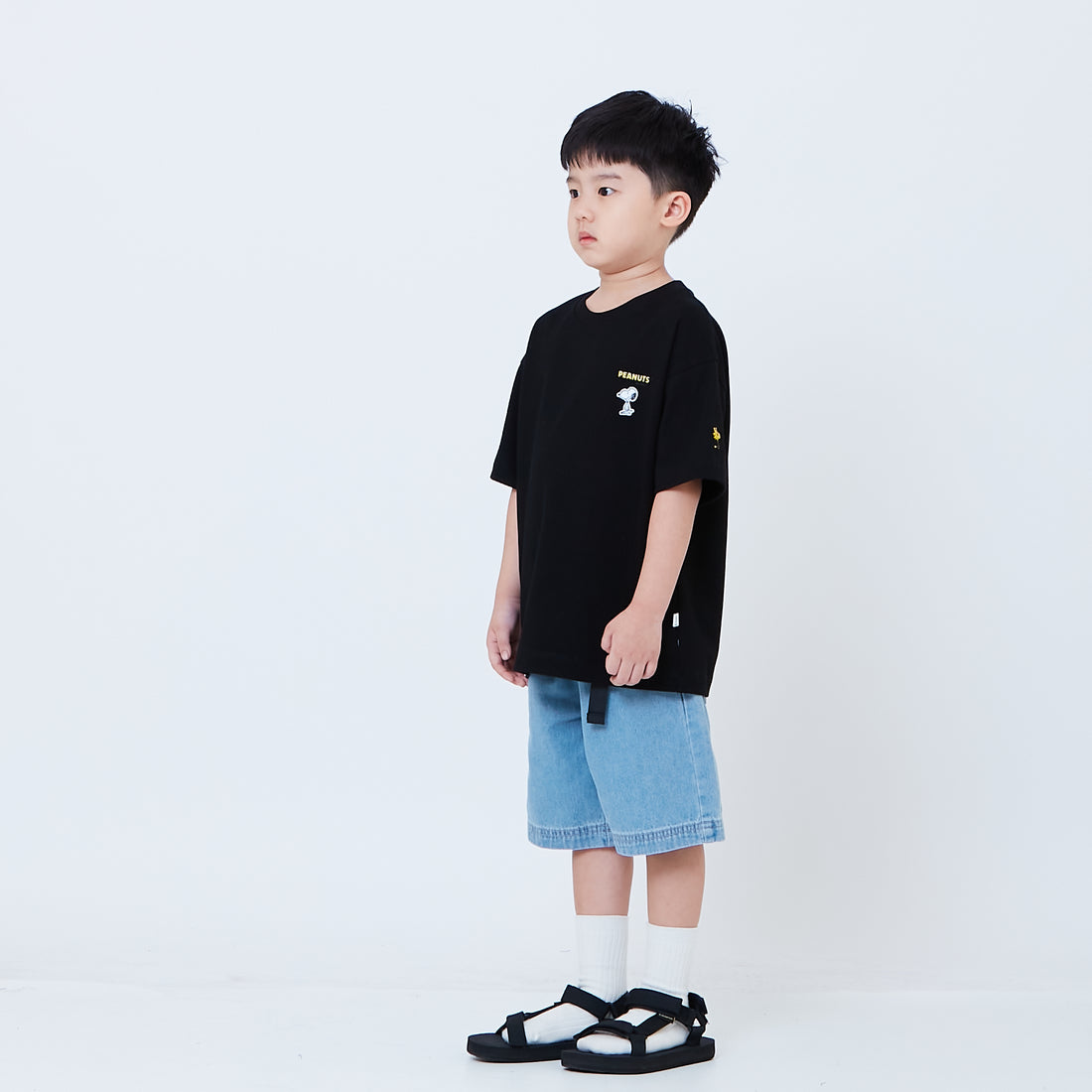 Peanuts Kids Embroidery Tee - Black - PK2605007D