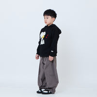 Peanuts Kids Embroidery Oversized Hoodie - Black - PK2605009B