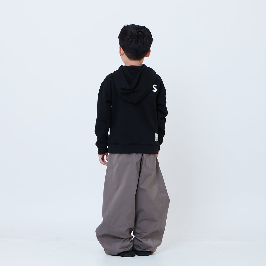 Peanuts Kids Embroidery Oversized Hoodie - Black - PK2605009B