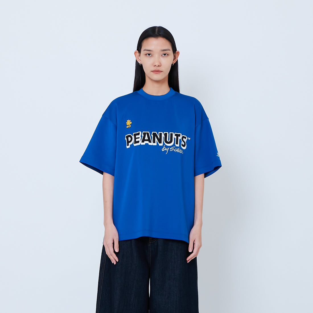 Peanuts Gender Neutral Printed Oversized Jersey Tee - Blue - PU2605003B