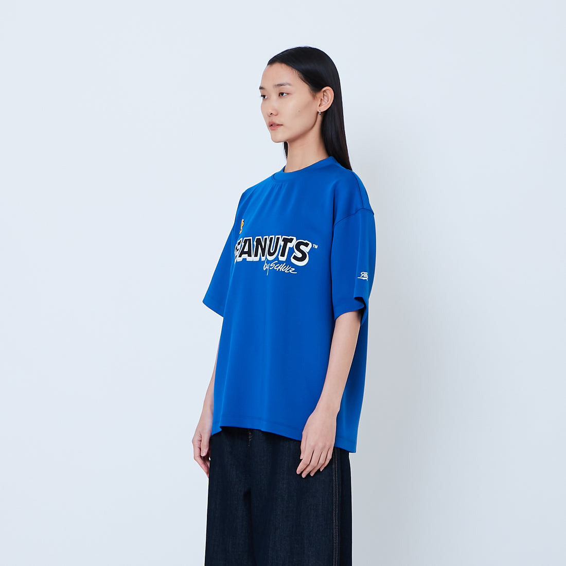Peanuts Gender Neutral Printed Oversized Jersey Tee - Blue - PU2605003B