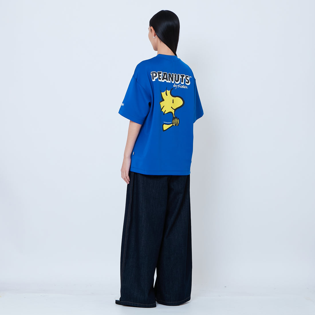 Peanuts Gender Neutral Printed Oversized Jersey Tee - Blue - PU2605003B