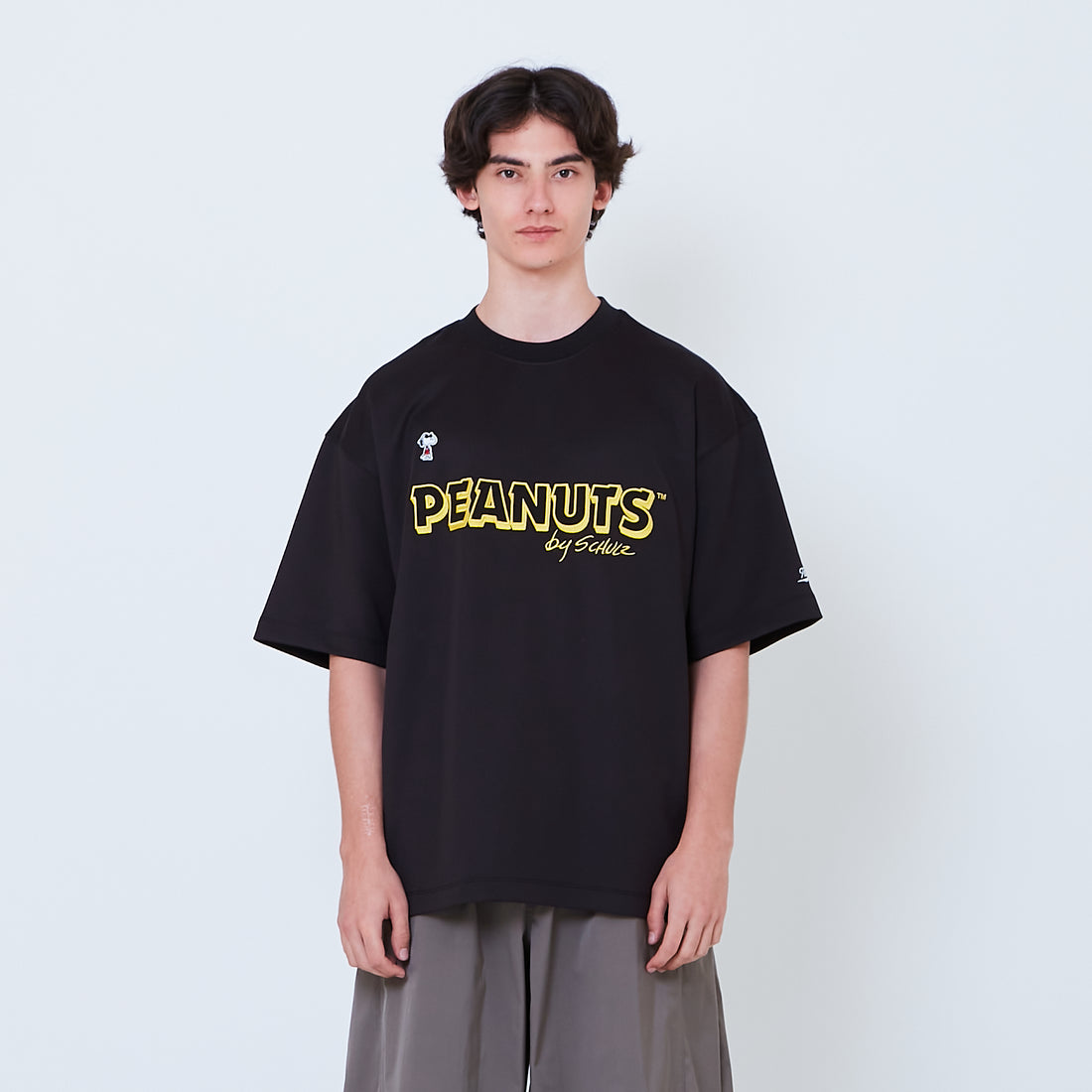 Peanuts Gender Neutral Printed Oversized Jersey Tee - Black - PU2605003D