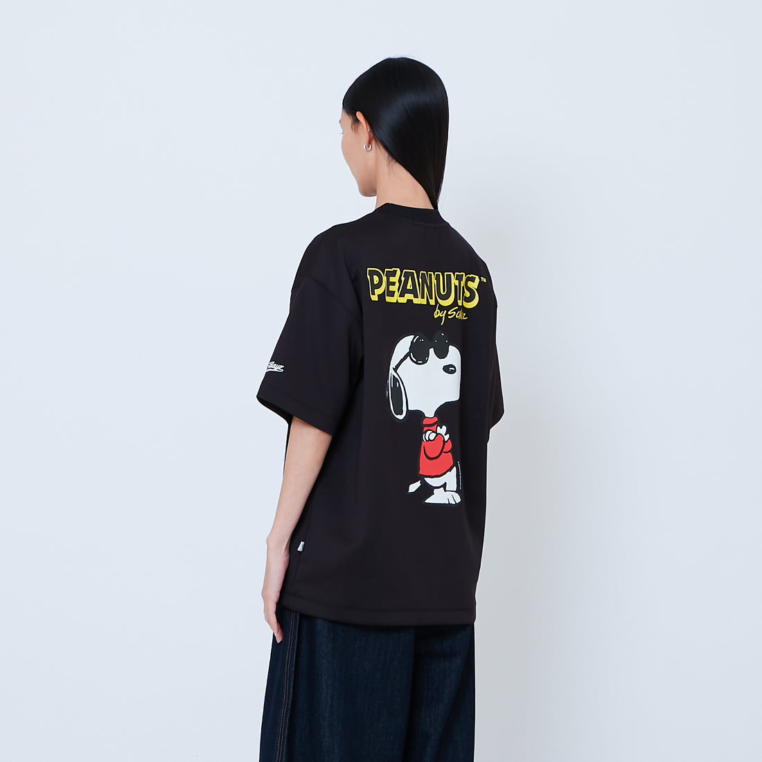 Peanuts Gender Neutral Printed Oversized Jersey Tee - Black - PU2605003D