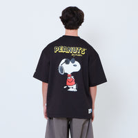 Peanuts Gender Neutral Printed Oversized Jersey Tee - Black - PU2605003D