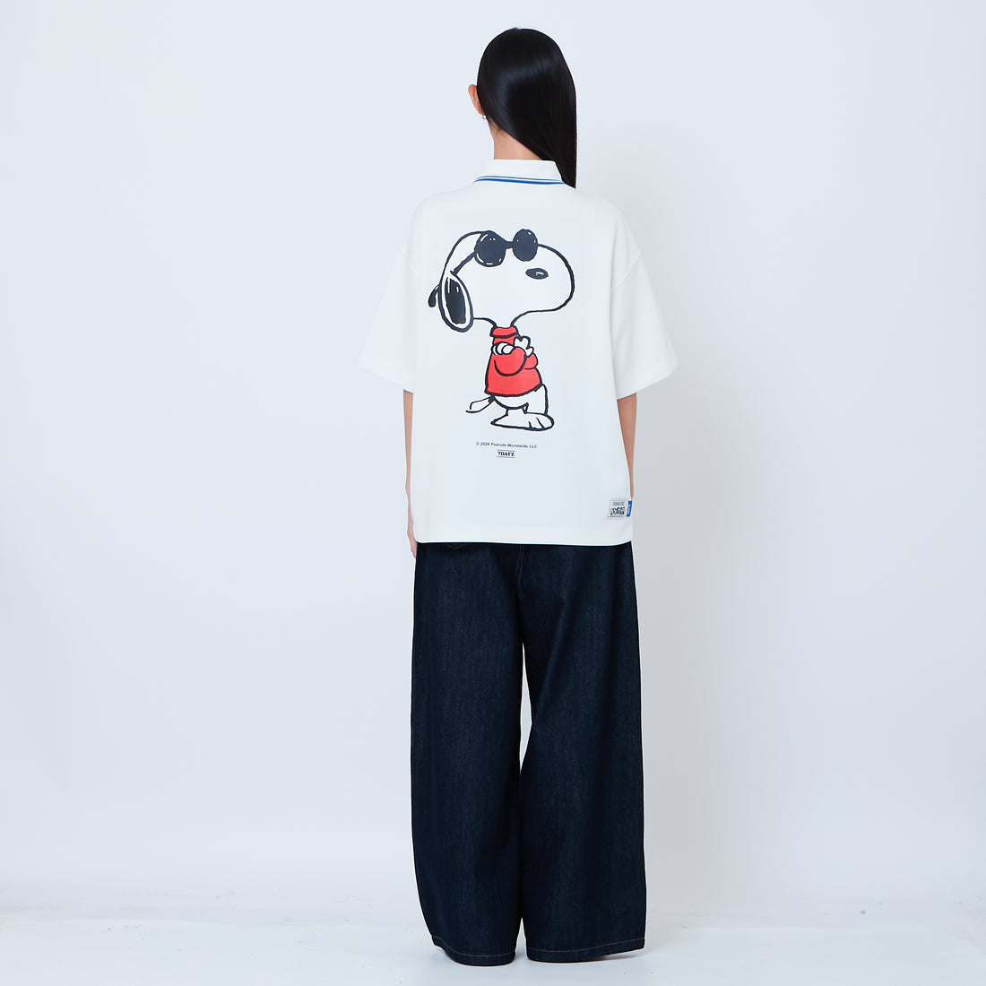 Peanuts Gender Neutral Printed Oversized Jersey Polo Tee - Off White - PU2605004A