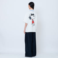 Peanuts Gender Neutral Printed Oversized Jersey Polo Tee - Off White - PU2605004A