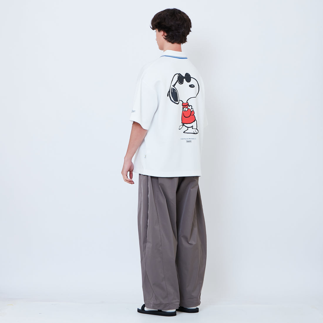 Peanuts Gender Neutral Printed Oversized Jersey Polo Tee - Off White - PU2605004A