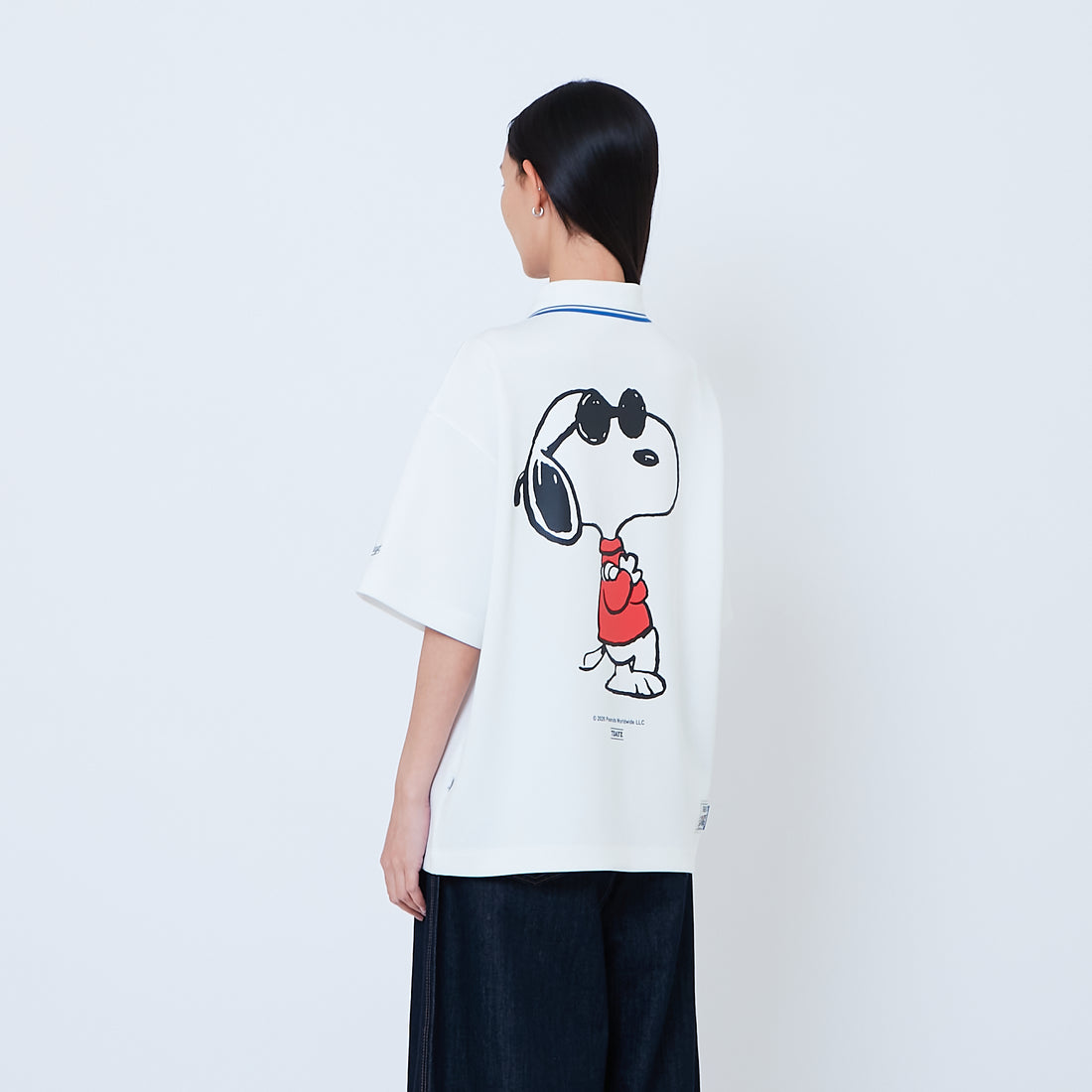 Peanuts Gender Neutral Printed Oversized Jersey Polo Tee - Off White - PU2605004A