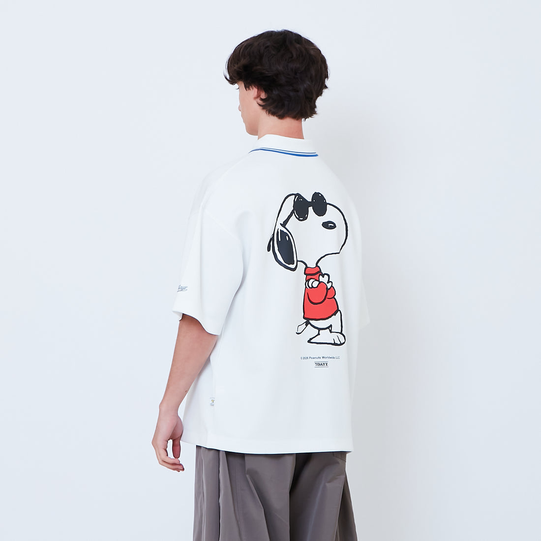 Peanuts Gender Neutral Printed Oversized Jersey Polo Tee - Off White - PU2605004A