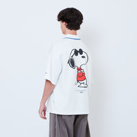 Peanuts Gender Neutral Printed Oversized Jersey Polo Tee - Off White - PU2605004A