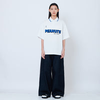 Peanuts Gender Neutral Printed Oversized Jersey Polo Tee - Off White - PU2605004A