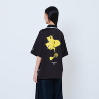 Peanuts Gender Neutral Printed Oversized Jersey Polo Tee - Black - PU2605004B