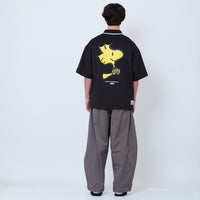 Peanuts Gender Neutral Printed Oversized Jersey Polo Tee - Black - PU2605004B