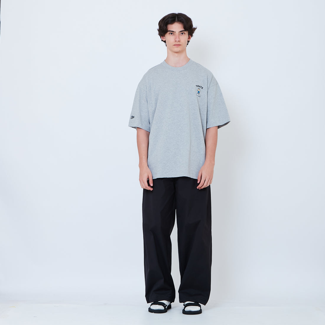 Peanuts Gender Neutral Embroidery Tee - Melange Grey - PU2605006C