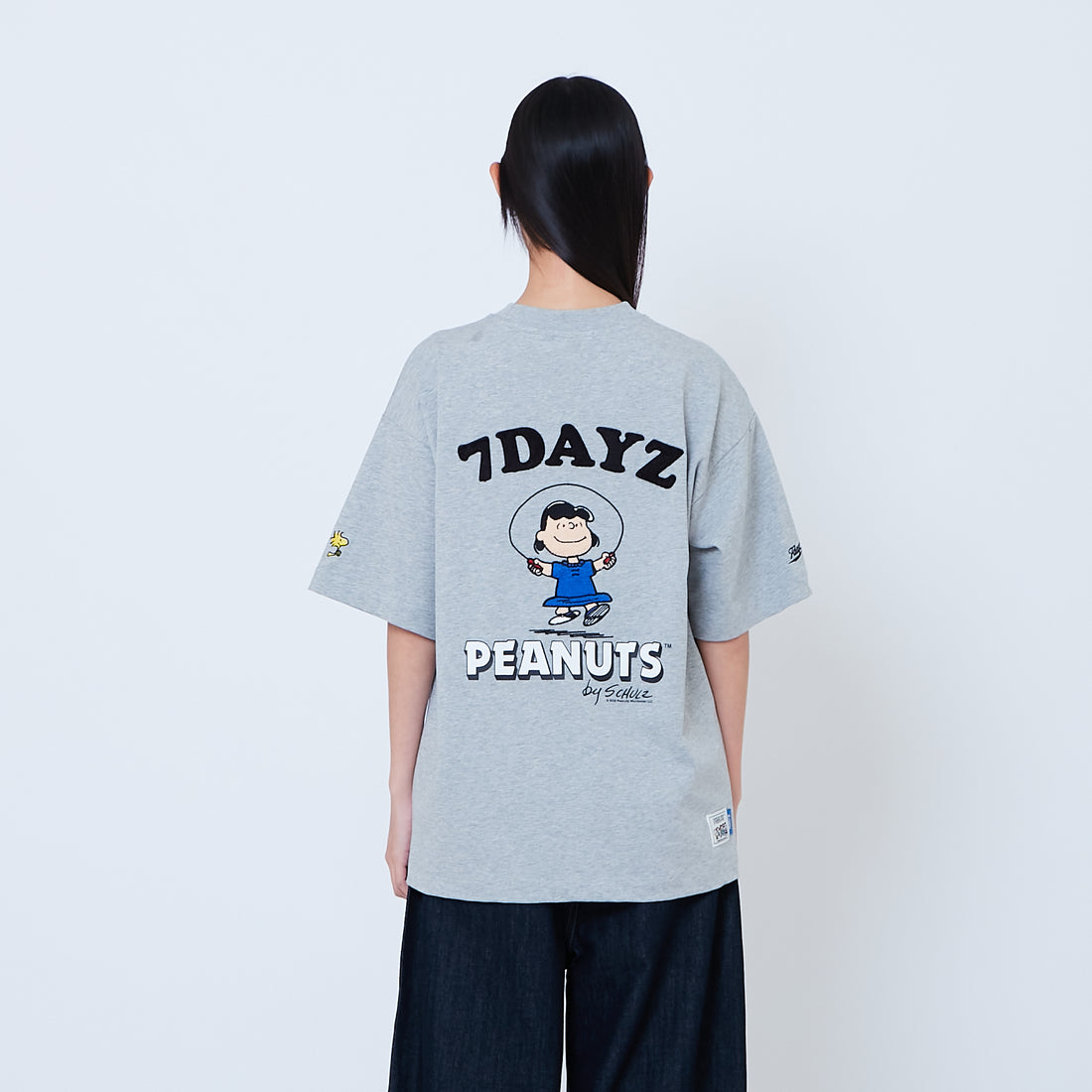 Peanuts Gender Neutral Embroidery Tee - Melange Grey - PU2605006C