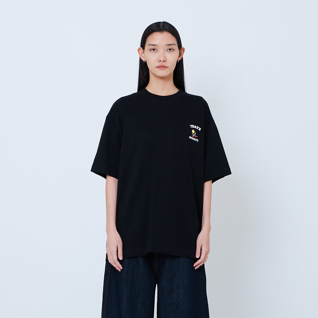 Peanuts Gender Neutral Embroidery Tee - Black - PU2605006D