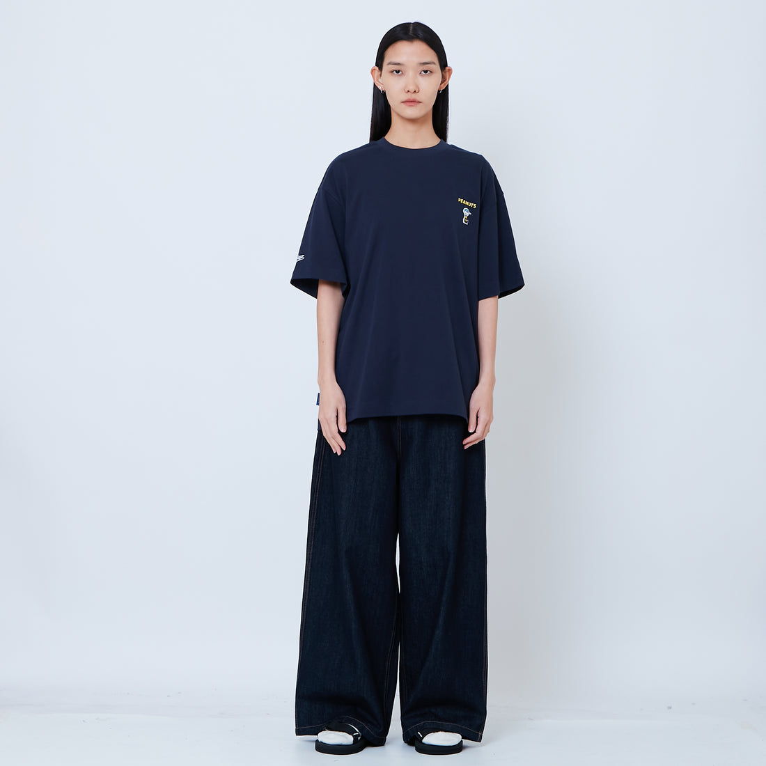 Peanuts Gender Neutral Embroidery Tee - Navy - PU2605007C