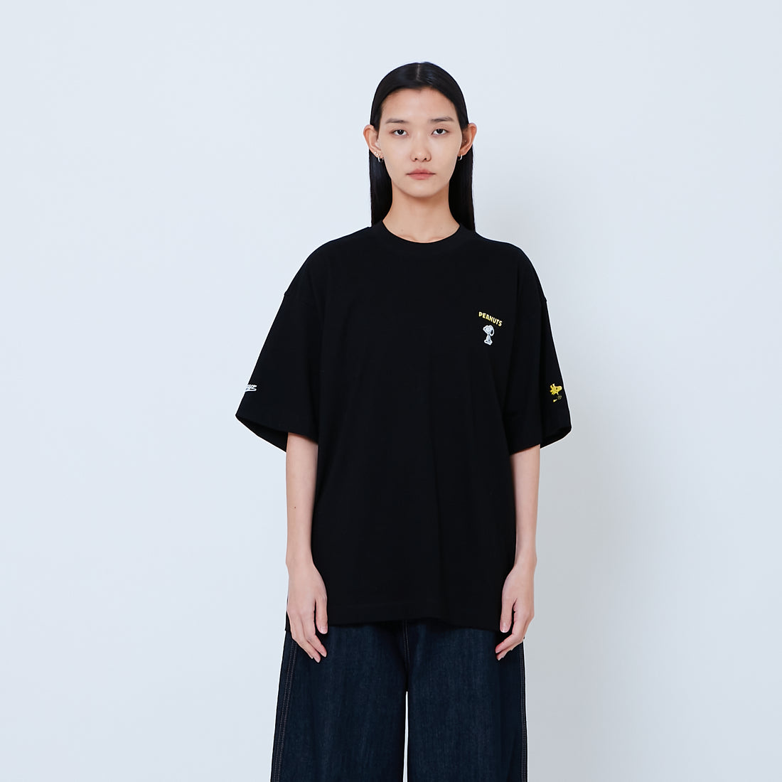 Peanuts Gender Neutral Embroidery Tee - Black - PU2605007D