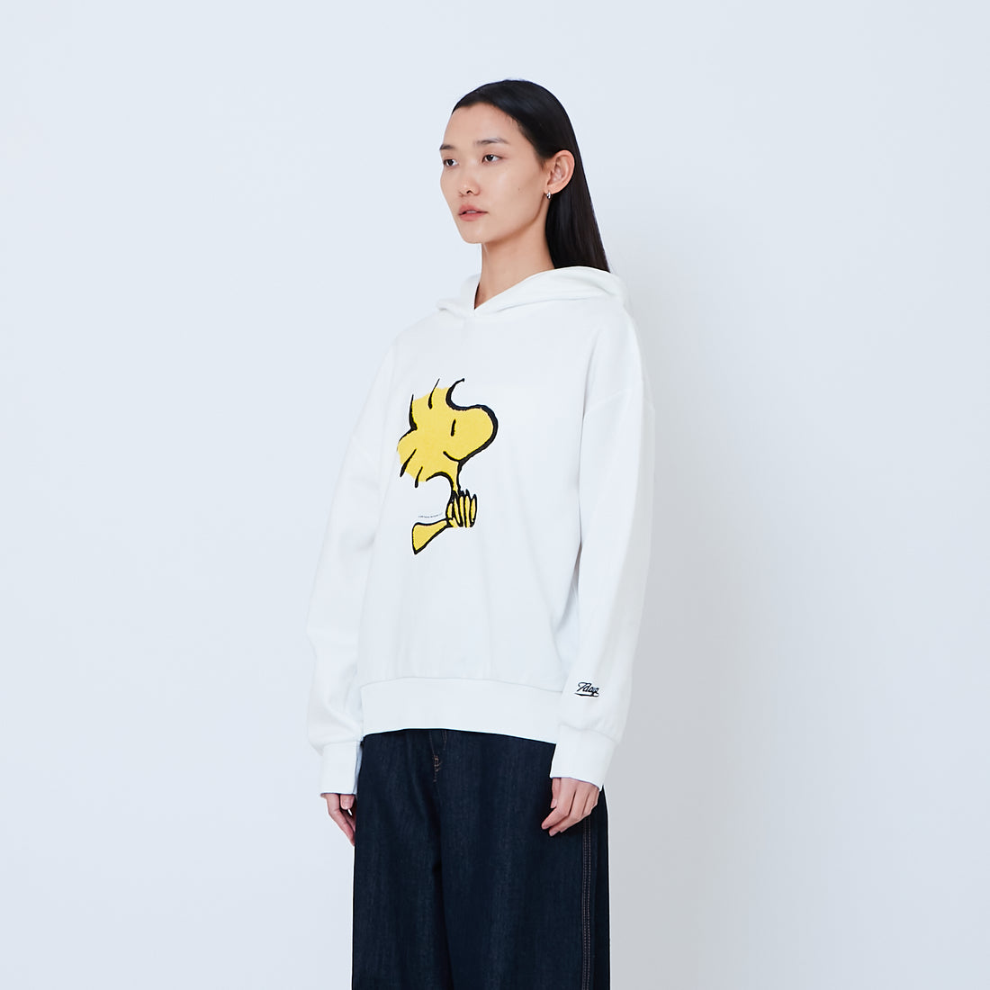 Peanuts Gender Neutral Embroidery Oversized Hoodie - Off White - PU2605009A