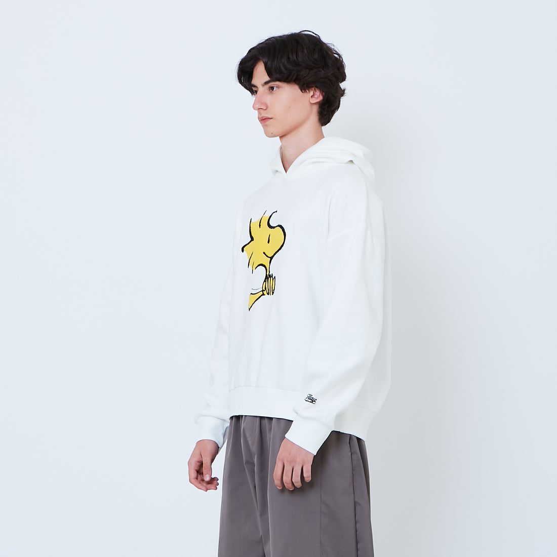 Peanuts Gender Neutral Embroidery Oversized Hoodie - Off White - PU2605009A