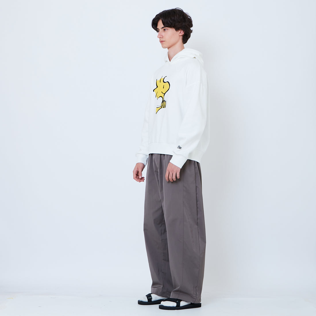 Peanuts Gender Neutral Embroidery Oversized Hoodie - Off White - PU2605009A