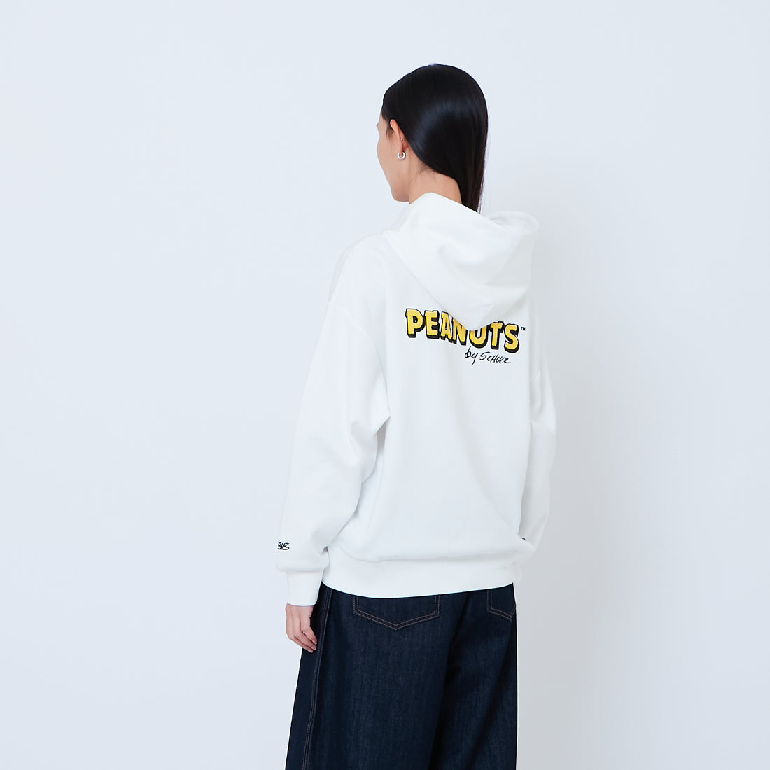 Peanuts Gender Neutral Embroidery Oversized Hoodie - Off White - PU2605009A