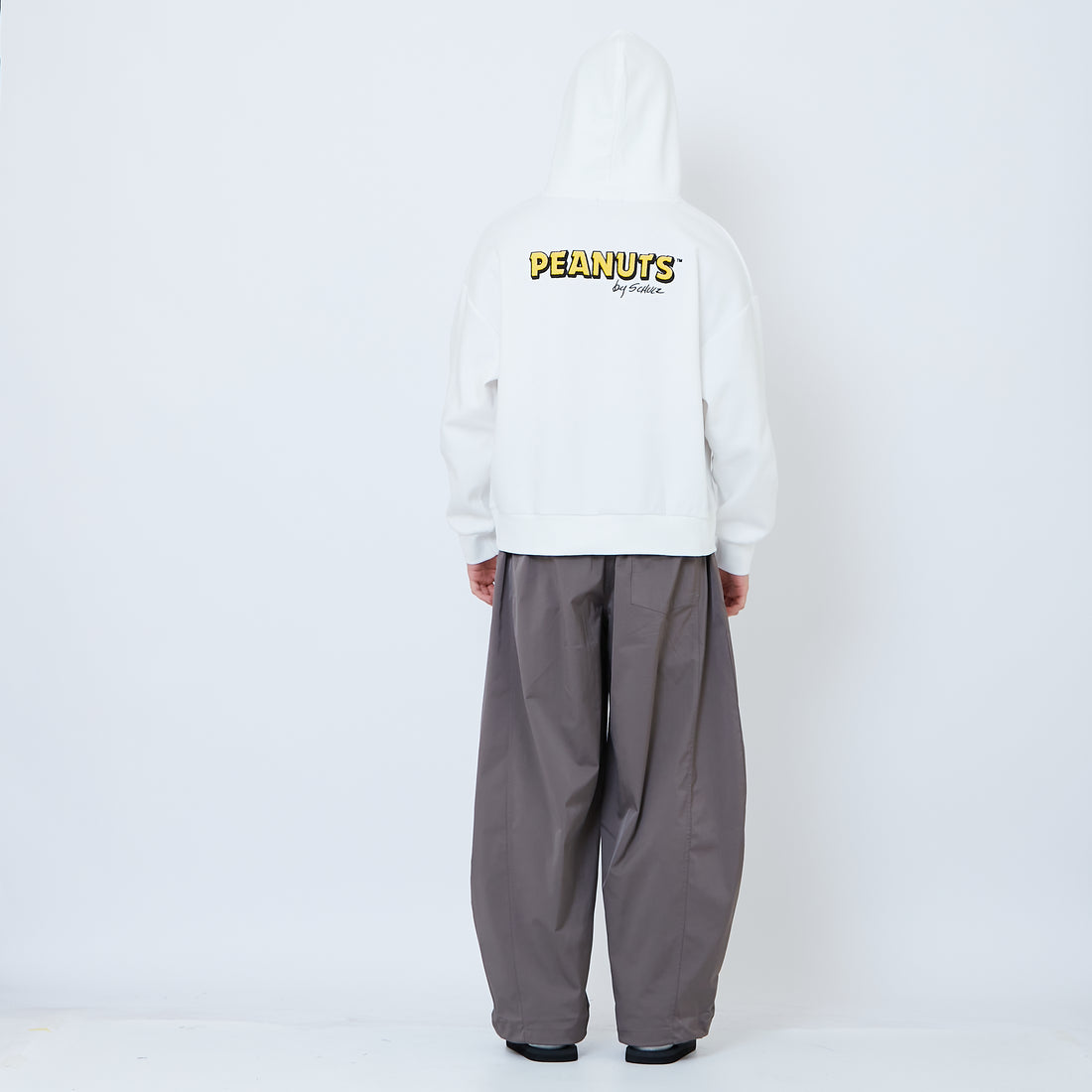 Peanuts Gender Neutral Embroidery Oversized Hoodie - Off White - PU2605009A