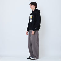 Peanuts Gender Neutral Embroidery Oversized Hoodie - Black - PU2605009B