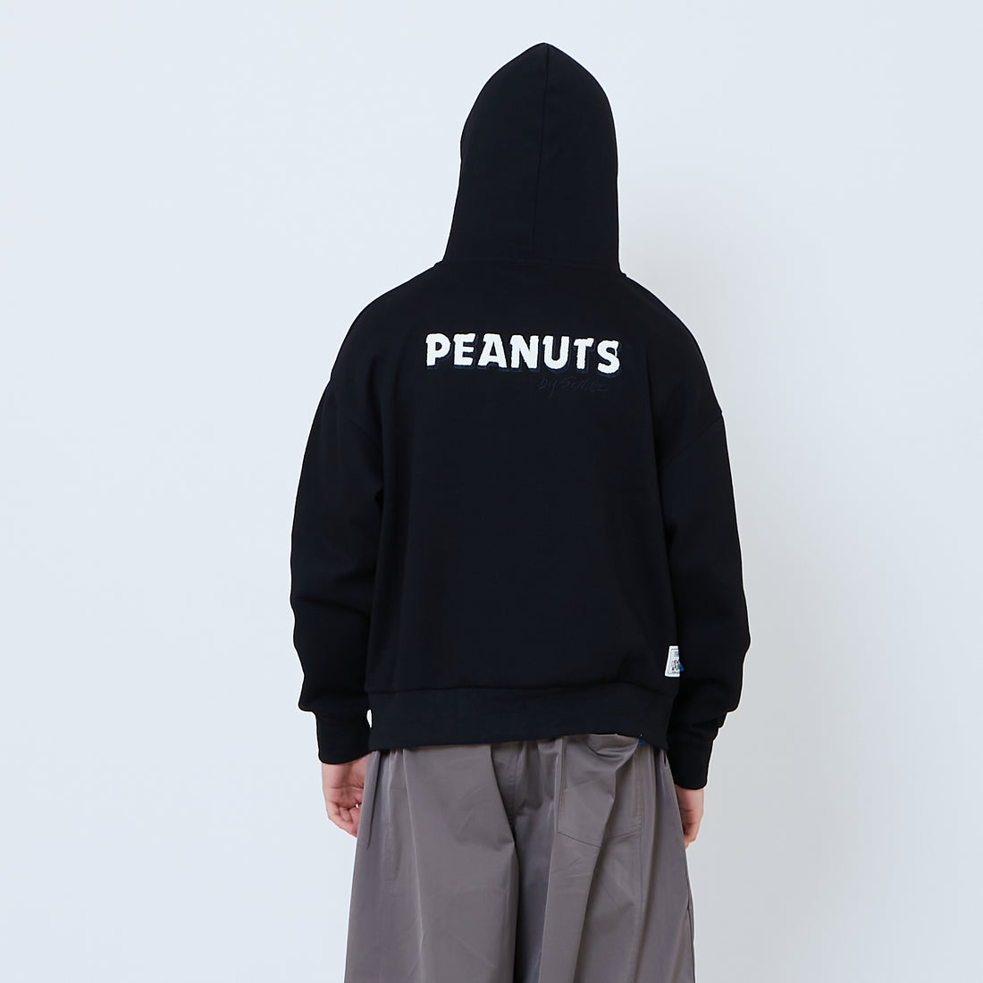 Peanuts Gender Neutral Embroidery Oversized Hoodie - Black - PU2605009B