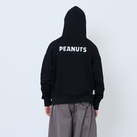 Peanuts Gender Neutral Embroidery Oversized Hoodie - Black - PU2605009B