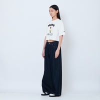 Peanuts Women Embroidery Cropped Tee - Off White - PW2605001A