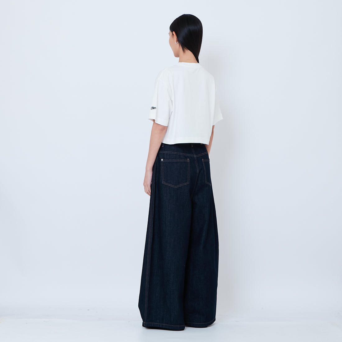 Peanuts Women Embroidery Cropped Tee - Off White - PW2605001A