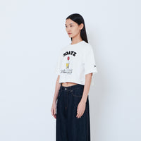 Peanuts Women Embroidery Cropped Tee - Off White - PW2605001A